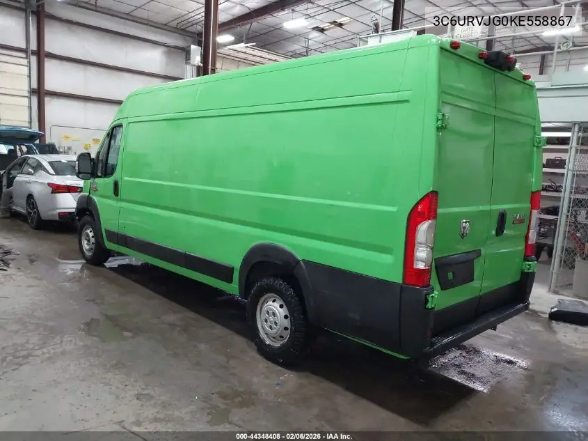 3C6URVJG0KE558867 2019 Ram Promaster 3500 Cargo Van High Roof 159 Wb Ext