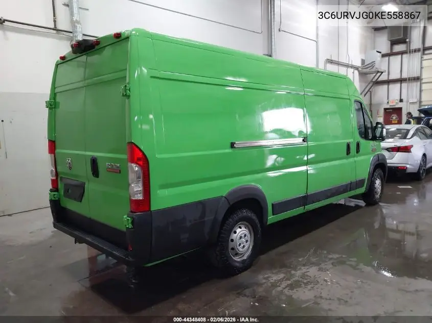 3C6URVJG0KE558867 2019 Ram Promaster 3500 Cargo Van High Roof 159 Wb Ext