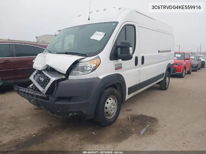3C6TRVDG4KE559916 2019 Ram Promaster 2500 High Roof 159 Wb