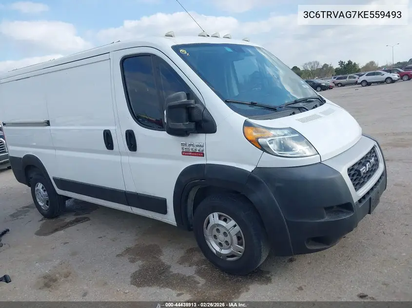 3C6TRVAG7KE559493 2019 Ram Promaster 1500 Low Roof 136 Wb