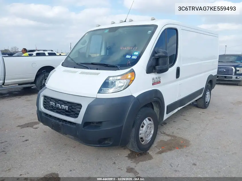 3C6TRVAG7KE559493 2019 Ram Promaster 1500 Low Roof 136 Wb