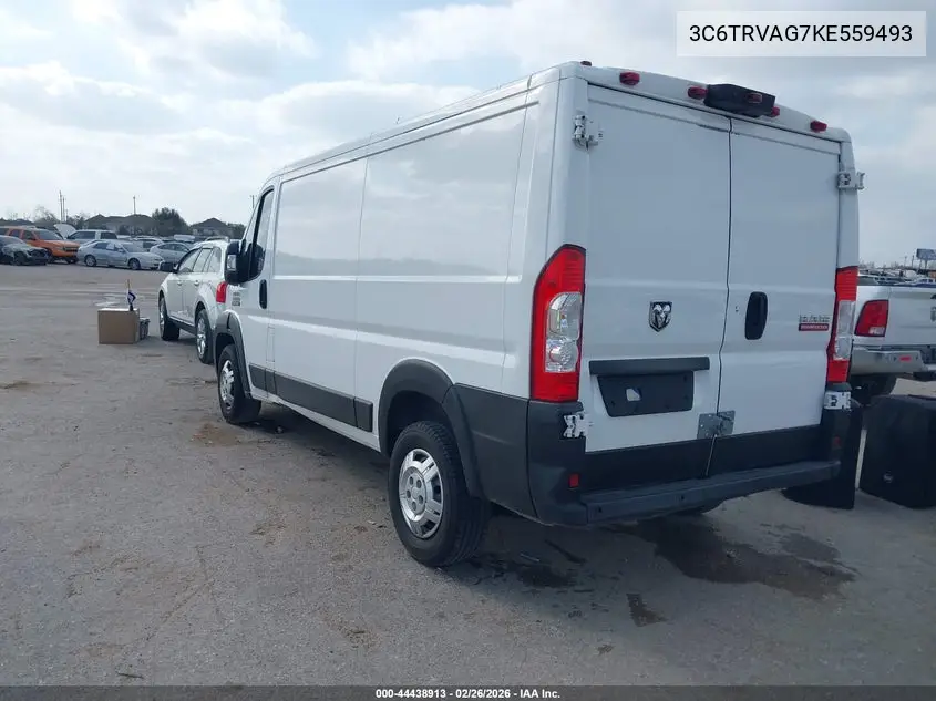 3C6TRVAG7KE559493 2019 Ram Promaster 1500 Low Roof 136 Wb
