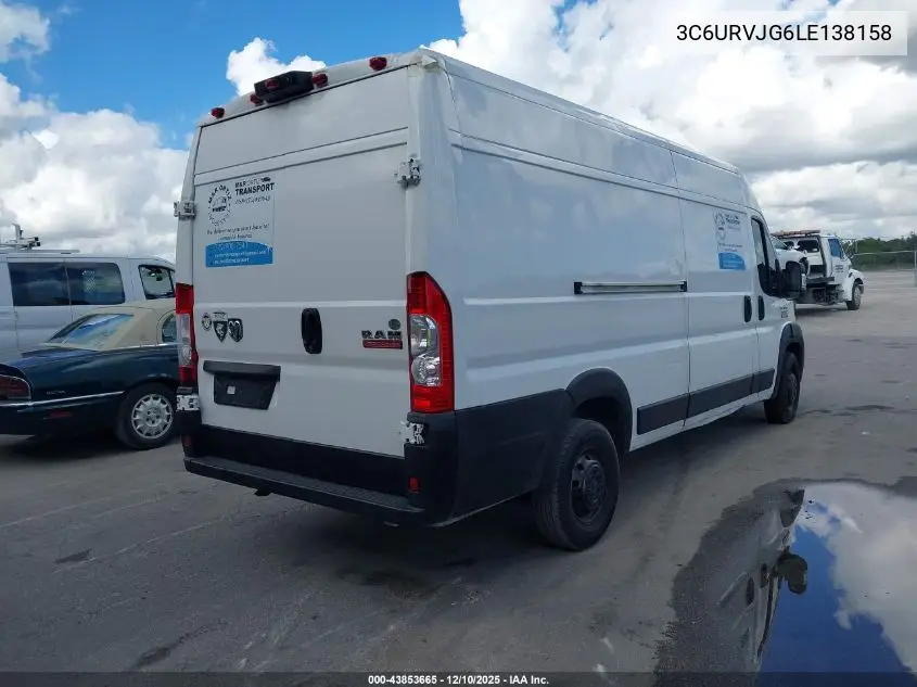 3C6URVJG6LE138158 2020 Ram Promaster 3500 Cargo Van High Roof 159 Wb Ext