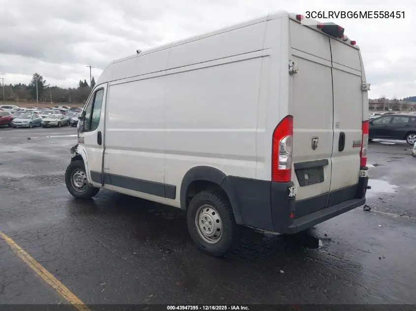 3C6LRVBG6ME558451 2021 Ram Promaster 1500 High Roof 136 Wb