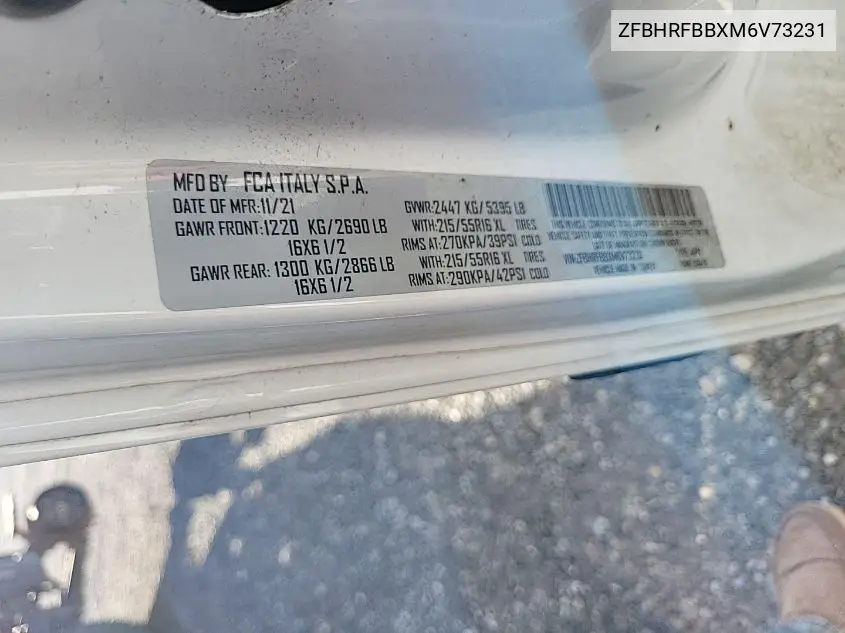 ZFBHRFBBXM6V73231 2021 Ram Promaster City Tradesman Slt