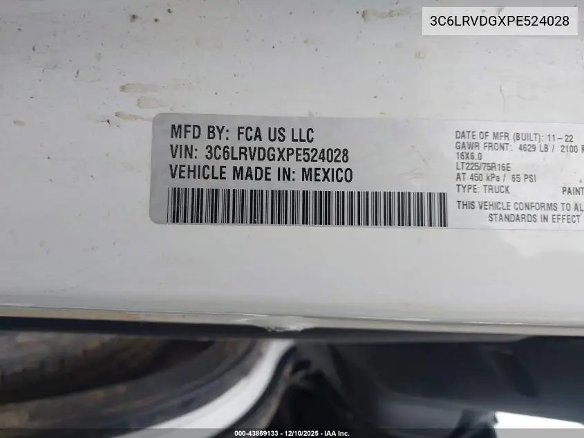 3C6LRVDGXPE524028 2023 Ram Promaster 2500 High Roof 159 Wb