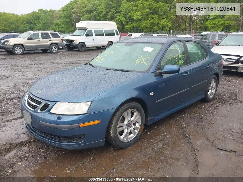 YS3FD45Y161020841 2006 Saab 9-3 2.0T