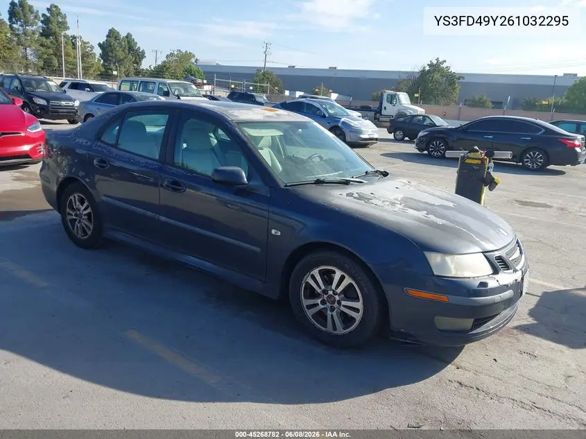 2006 Saab 9-3 2.0T VIN: YS3FD49Y261032295 Lot: 45268782