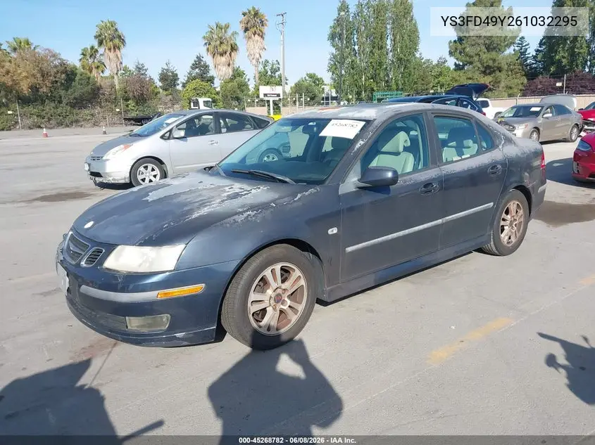 2006 Saab 9-3 2.0T VIN: YS3FD49Y261032295 Lot: 45268782