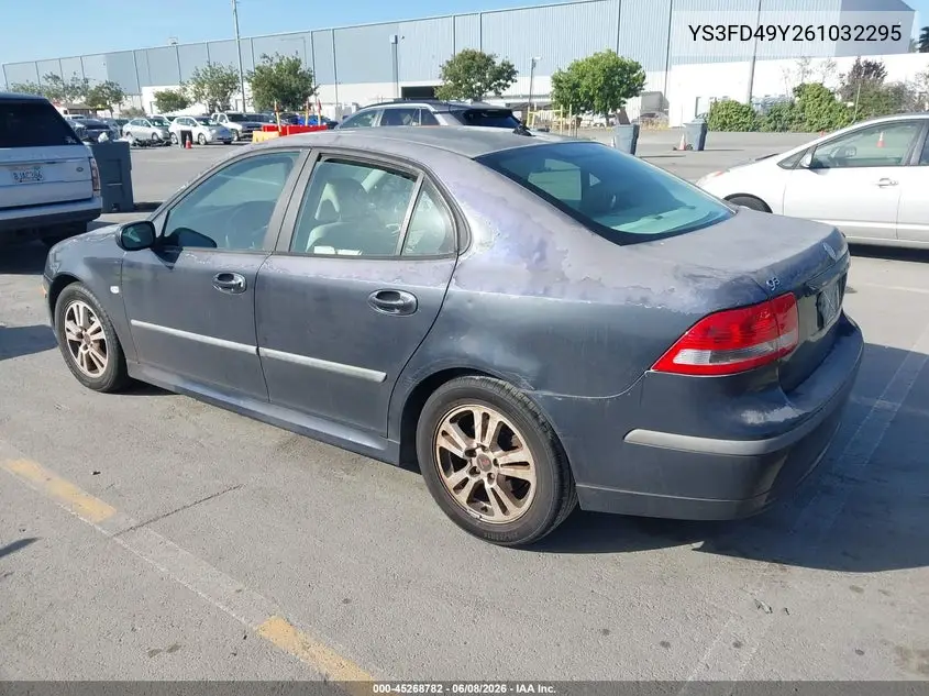 2006 Saab 9-3 2.0T VIN: YS3FD49Y261032295 Lot: 45268782
