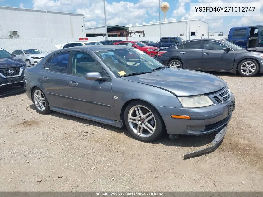 YS3FD46Y271012747 2007 Saab 9-3 2.0T