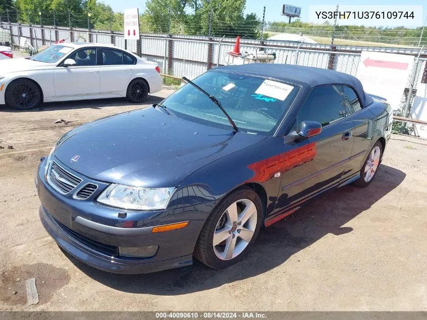 2007 Saab 9-3 Aero VIN: YS3FH71U376109744 Lot: 40090610