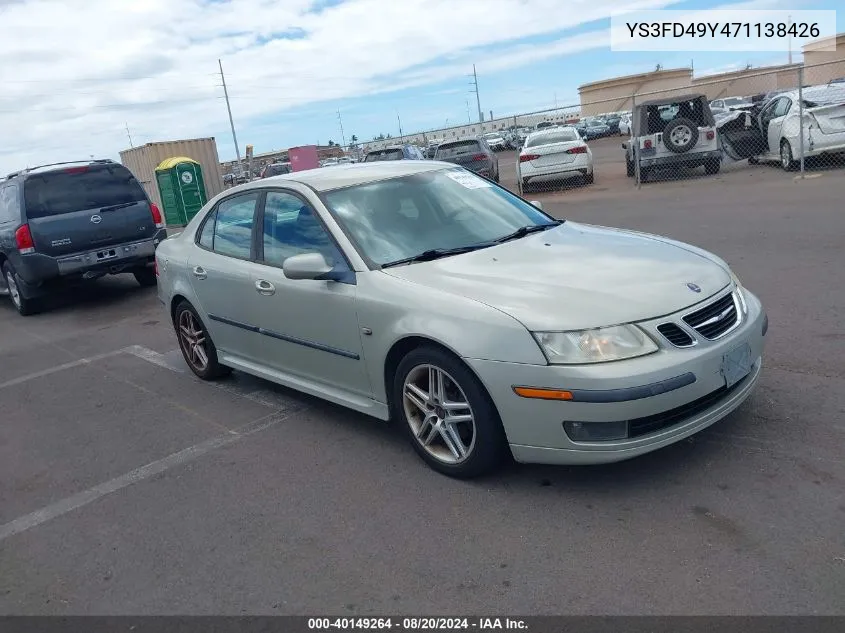 2007 Saab 9-3 2.0T VIN: YS3FD49Y471138426 Lot: 40149264