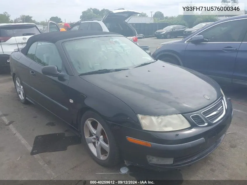 YS3FH71U576000346 2007 Saab 9-3 Aero