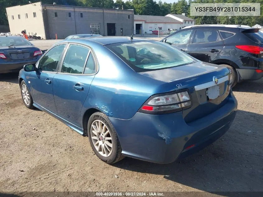 YS3FB49Y281015344 2008 Saab 9-3 2.0T