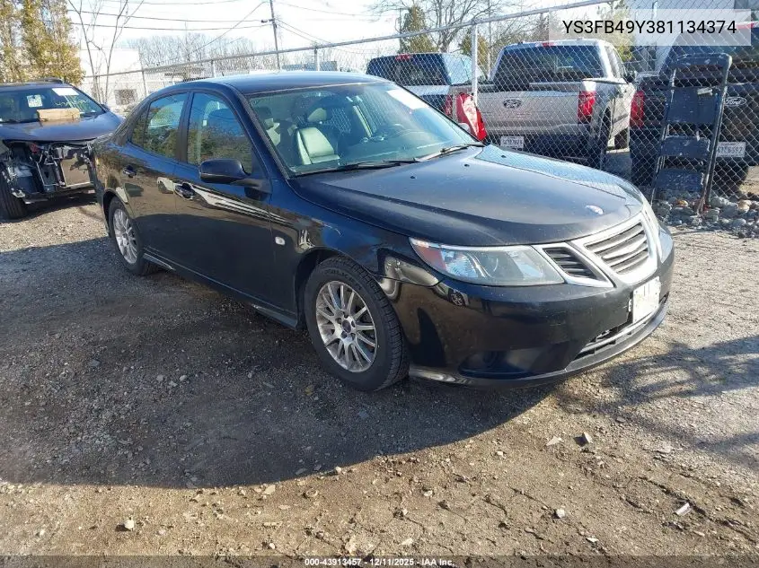 YS3FB49Y381134374 2008 Saab 9-3 2.0T