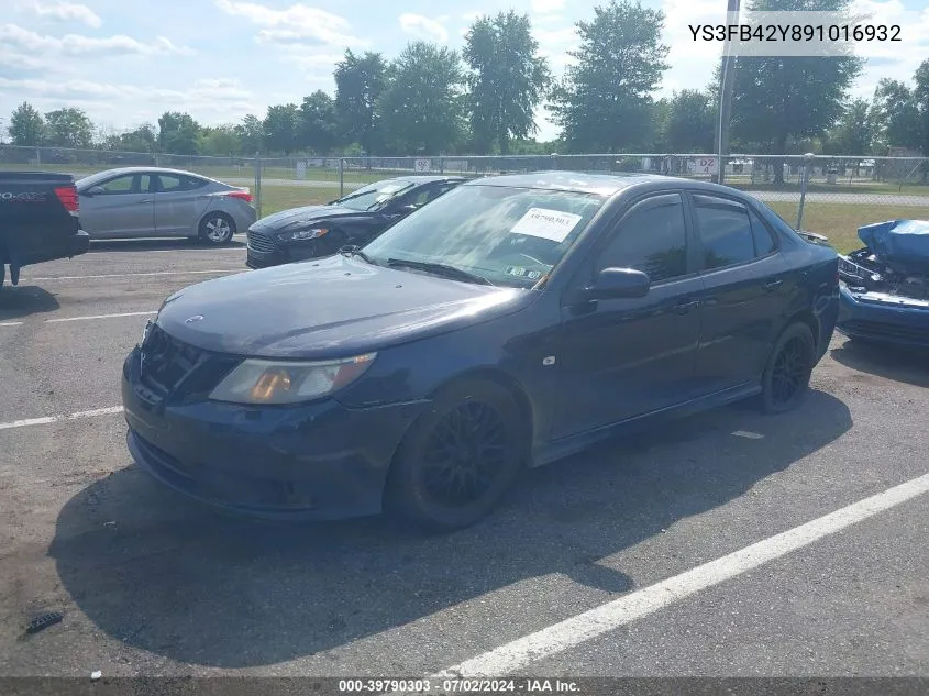 YS3FB42Y891016932 2009 Saab 9-3 2.0T