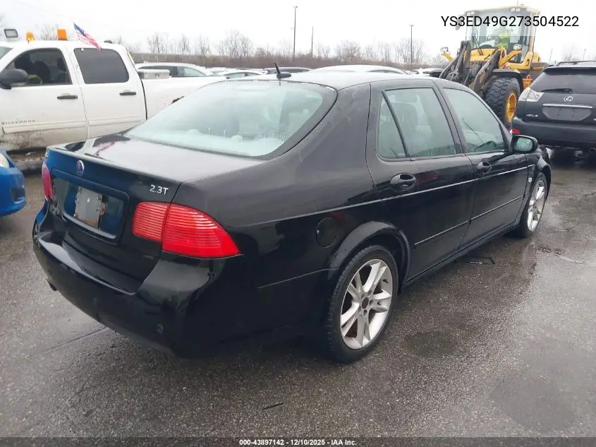 YS3ED49G273504522 2007 Saab 9-5 2.3T