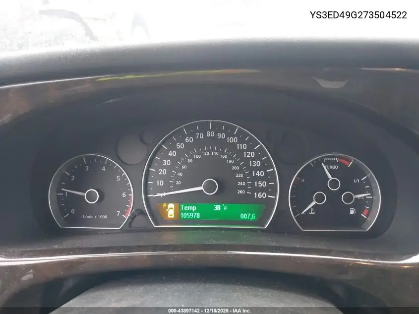 YS3ED49G273504522 2007 Saab 9-5 2.3T
