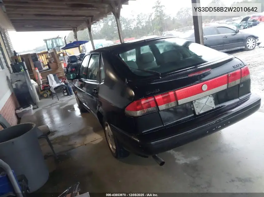 YS3DD58B2W2010642 1998 Saab 900 S