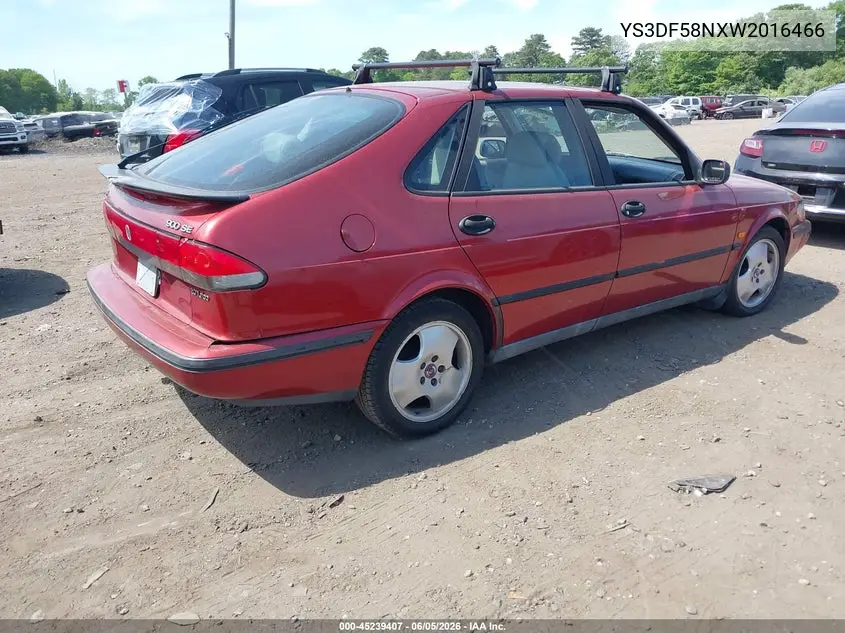 1998 Saab 900 Se VIN: YS3DF58NXW2016466 Lot: 45239407