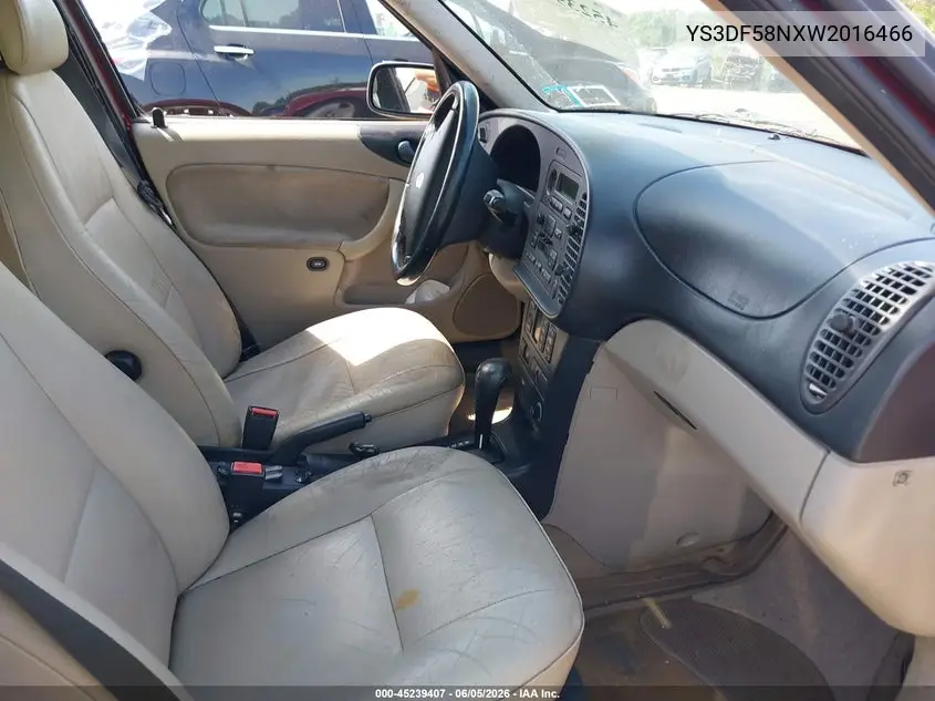 1998 Saab 900 Se VIN: YS3DF58NXW2016466 Lot: 45239407