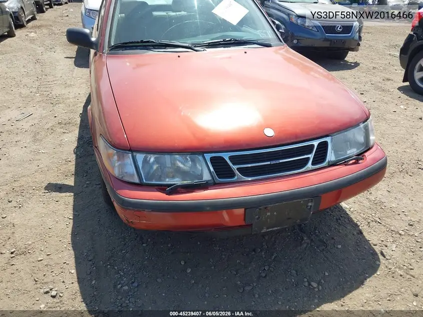 1998 Saab 900 Se VIN: YS3DF58NXW2016466 Lot: 45239407