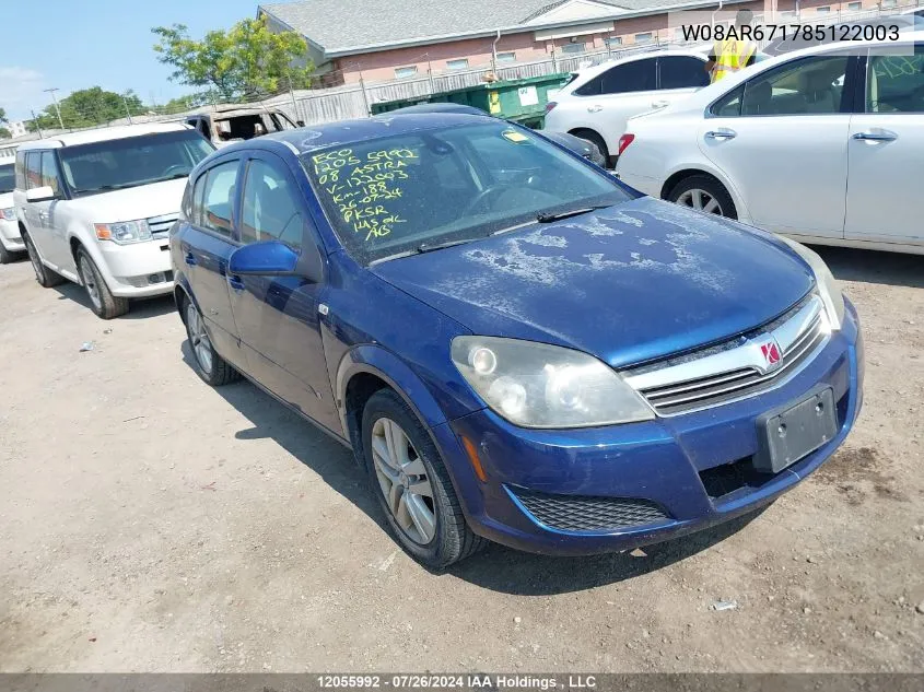 2008 Saturn Astra VIN: W08AR671785122003 Lot: 12055992