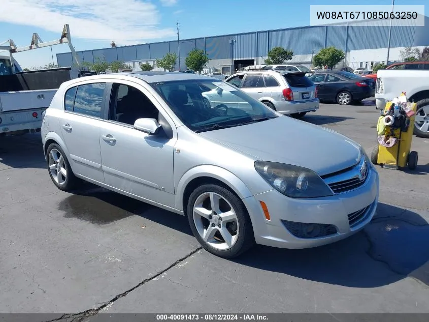 2008 Saturn Astra Xr VIN: W08AT671085063250 Lot: 40091473