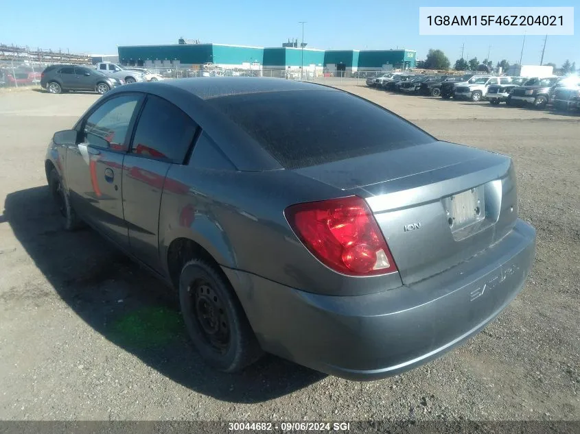 2006 Saturn Ion Level 2 VIN: 1G8AM15F46Z204021 Lot: 30044682