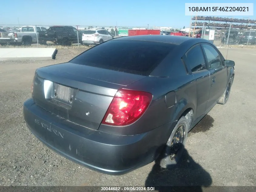 2006 Saturn Ion Level 2 VIN: 1G8AM15F46Z204021 Lot: 30044682