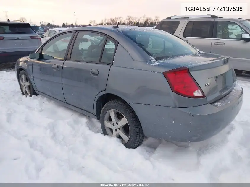 1G8AL55F77Z137538 2007 Saturn Ion 3