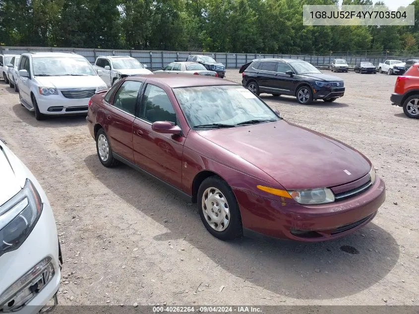 2000 Saturn Ls1 VIN: 1G8JU52F4YY703504 Lot: 40262264