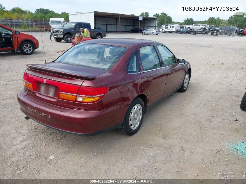 2000 Saturn Ls1 VIN: 1G8JU52F4YY703504 Lot: 40262264