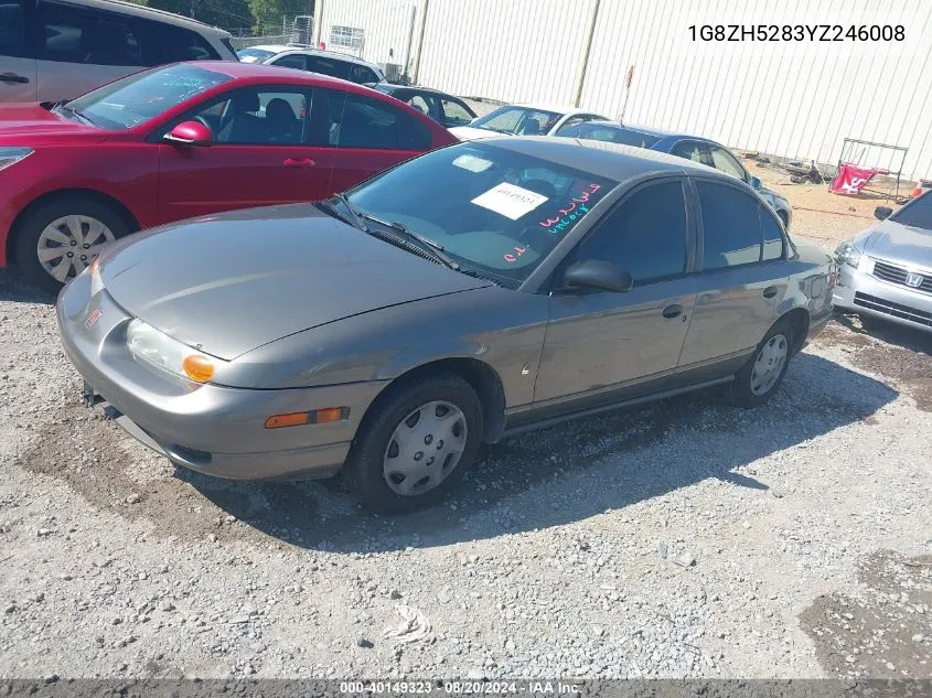 2000 Saturn Sl1 VIN: 1G8ZH5283YZ246008 Lot: 40149323