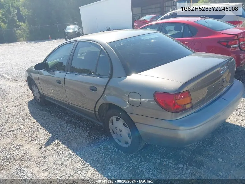 2000 Saturn Sl1 VIN: 1G8ZH5283YZ246008 Lot: 40149323