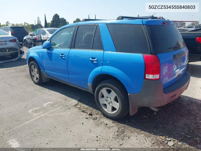2005 Saturn Vue V6 VIN: 5GZCZ53455S840803 Lot: 45293859