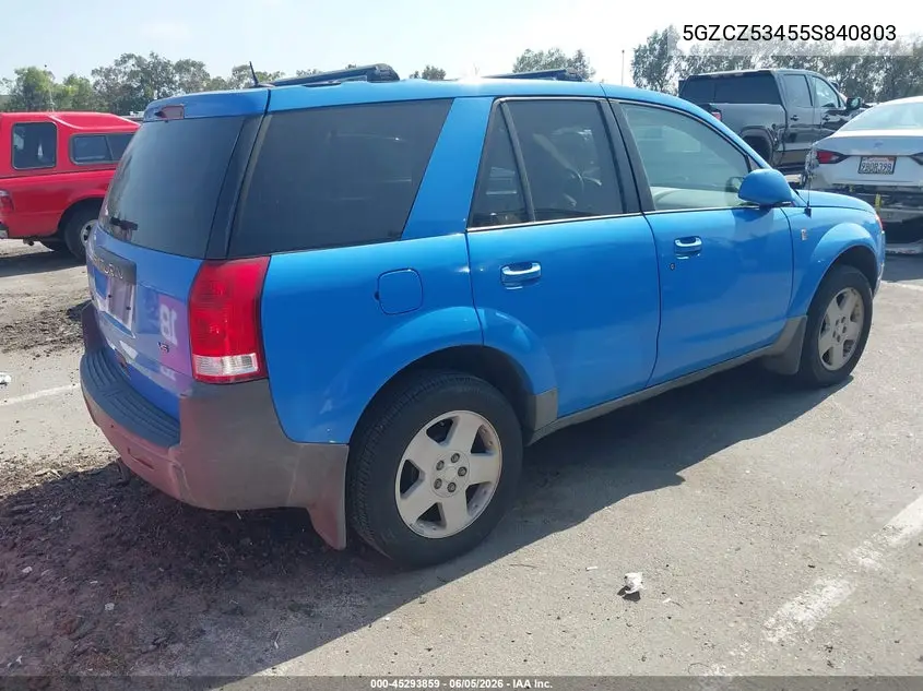 2005 Saturn Vue V6 VIN: 5GZCZ53455S840803 Lot: 45293859