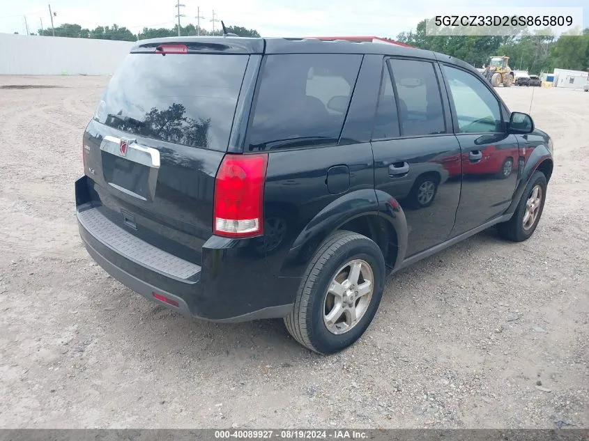 2006 Saturn Vue 4 Cyl VIN: 5GZCZ33D26S865809 Lot: 40089927