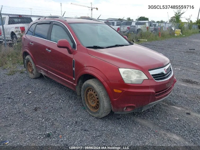 2008 Saturn Vue VIN: 3GSCL53748S559716 Lot: 12081017