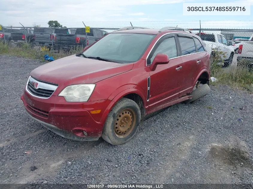 2008 Saturn Vue VIN: 3GSCL53748S559716 Lot: 12081017