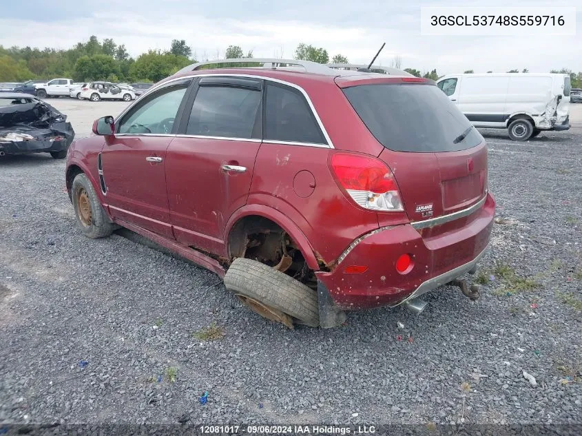 2008 Saturn Vue VIN: 3GSCL53748S559716 Lot: 12081017