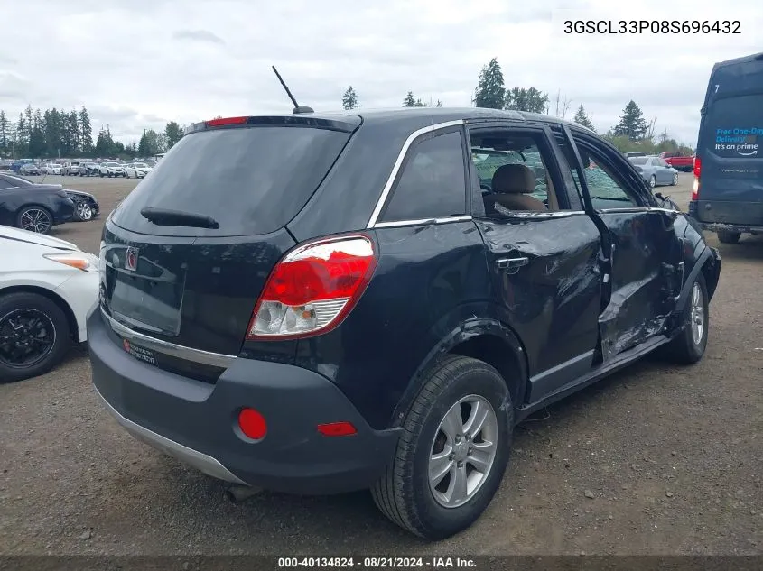 2008 Saturn Vue 4-Cyl Xe VIN: 3GSCL33P08S696432 Lot: 40134824