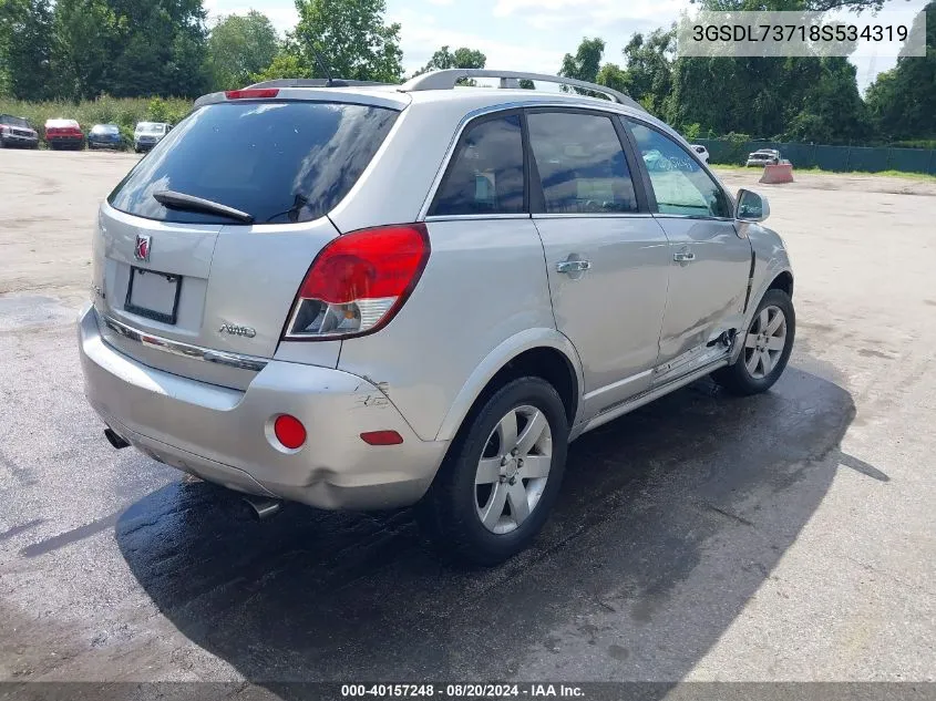 2008 Saturn Vue V6 Xr VIN: 3GSDL73718S534319 Lot: 40157248