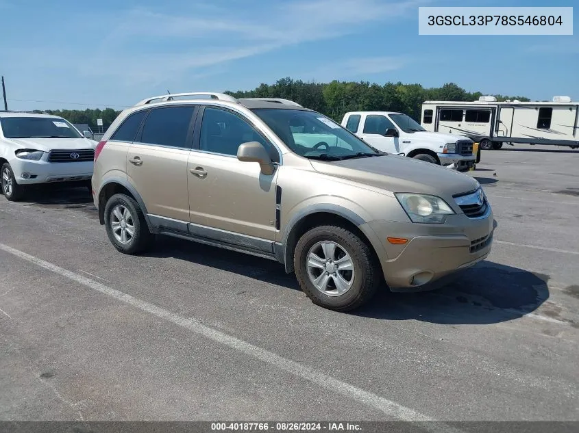 2008 Saturn Vue 4-Cyl Xe VIN: 3GSCL33P78S546804 Lot: 40187766