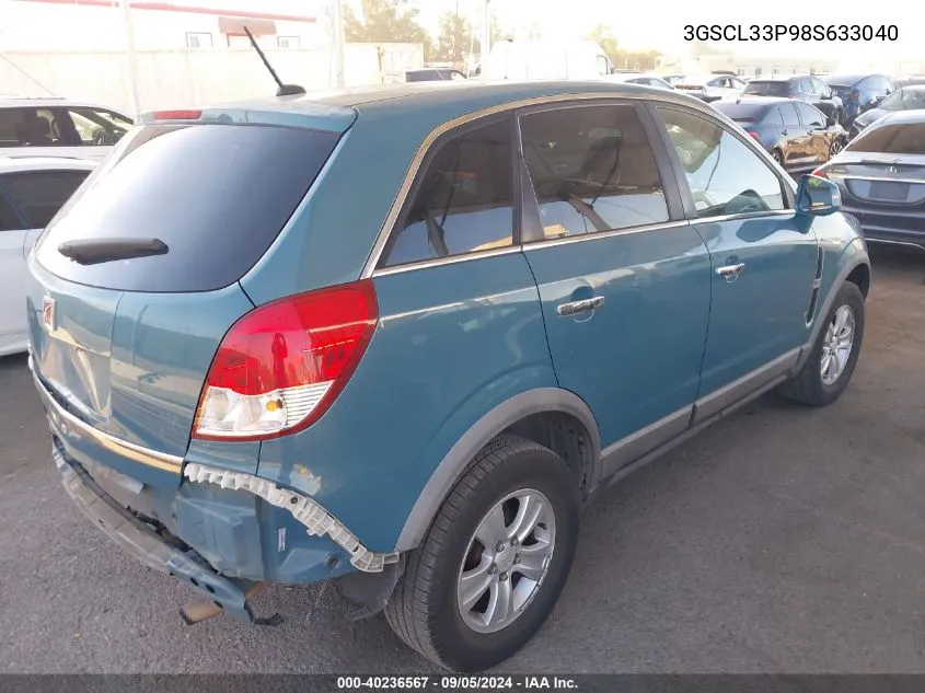 2008 Saturn Vue Xe VIN: 3GSCL33P98S633040 Lot: 40236567