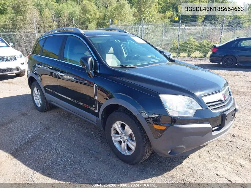 2008 Saturn Vue V6 Xe VIN: 3GSDL43N18S664663 Lot: 40254288