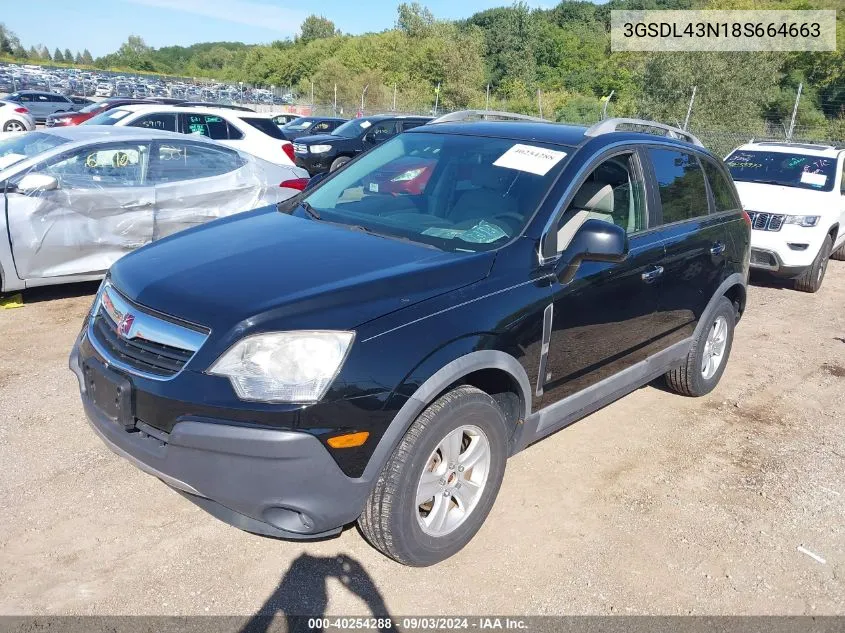 2008 Saturn Vue V6 Xe VIN: 3GSDL43N18S664663 Lot: 40254288