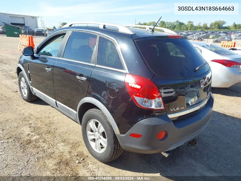 2008 Saturn Vue V6 Xe VIN: 3GSDL43N18S664663 Lot: 40254288