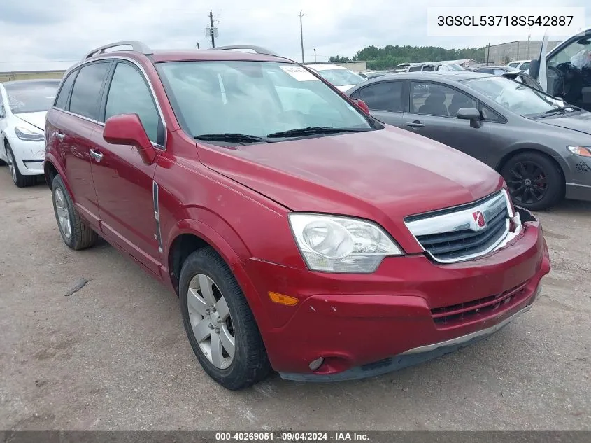 2008 Saturn Vue V6 Xr VIN: 3GSCL53718S542887 Lot: 40269051